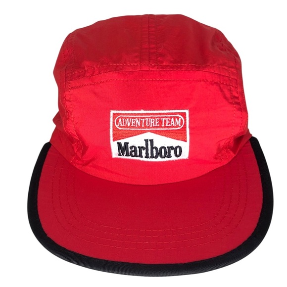 VINTAGE 90s NOS Deadstock Marlboro Adventure Team 5 Panel Strapback Hat Cap - Picture 2 of 10
